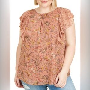 DANIEL RAINN Plus Elora Floral Top XL